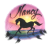 Horse in Sunset Personalized Name Design